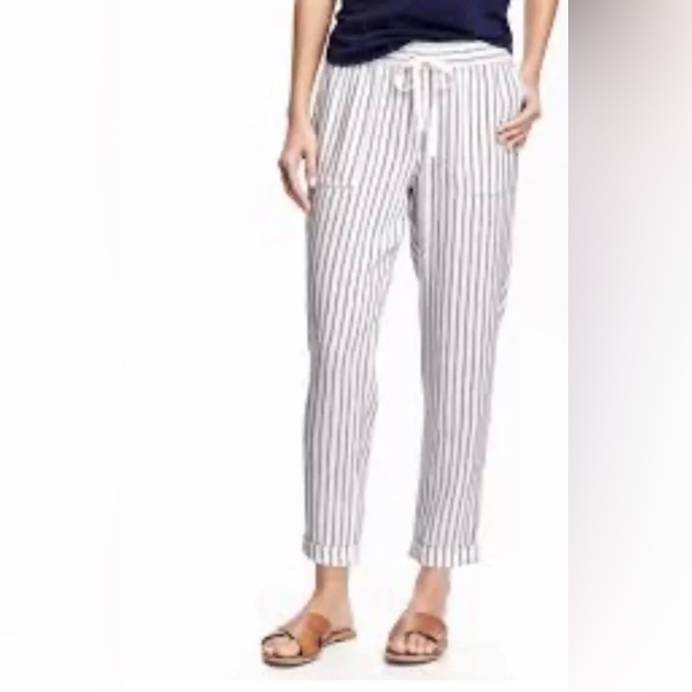 Athleta bali linen wide leg ankle pant SZ 14